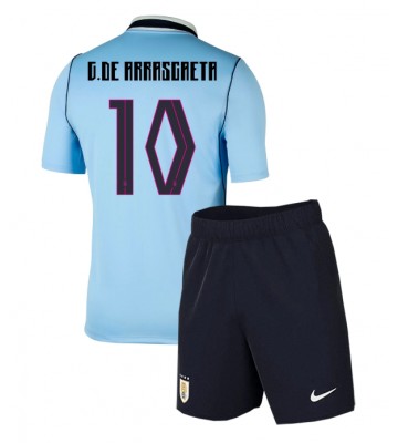 Uruguay Giorgian de Arrascaeta #10 Hjemmebanetrøje Børn VM 2026 Kortærmet (+ Korte bukser)
